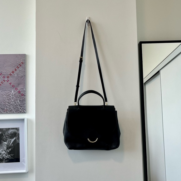 LOEFFLER RANDALL Carina Twisted Ring Leather Satchel - Black - Picture 2 of 11